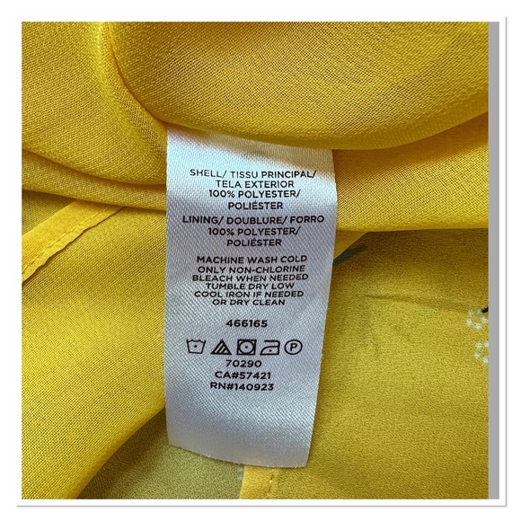 LOFT Yellow Floral V Neck Flowy Top - Picture 4 of 6